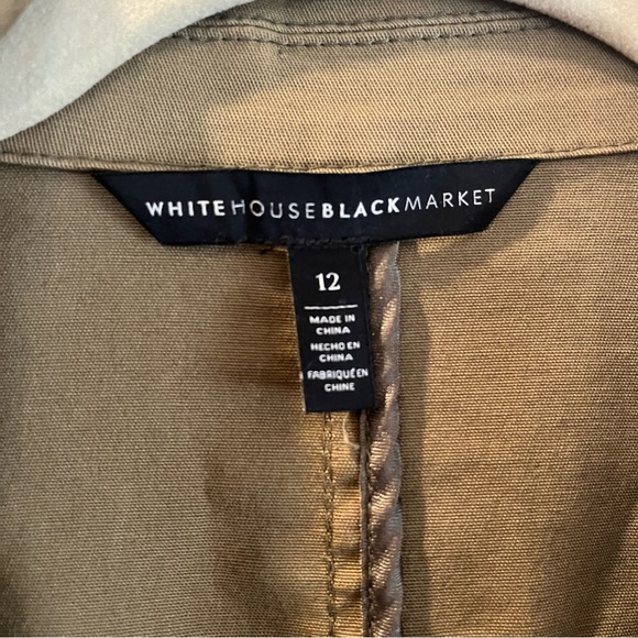 White House Black Market Women's Military Green Field Jacket Size 12 - Picture 9 of 9